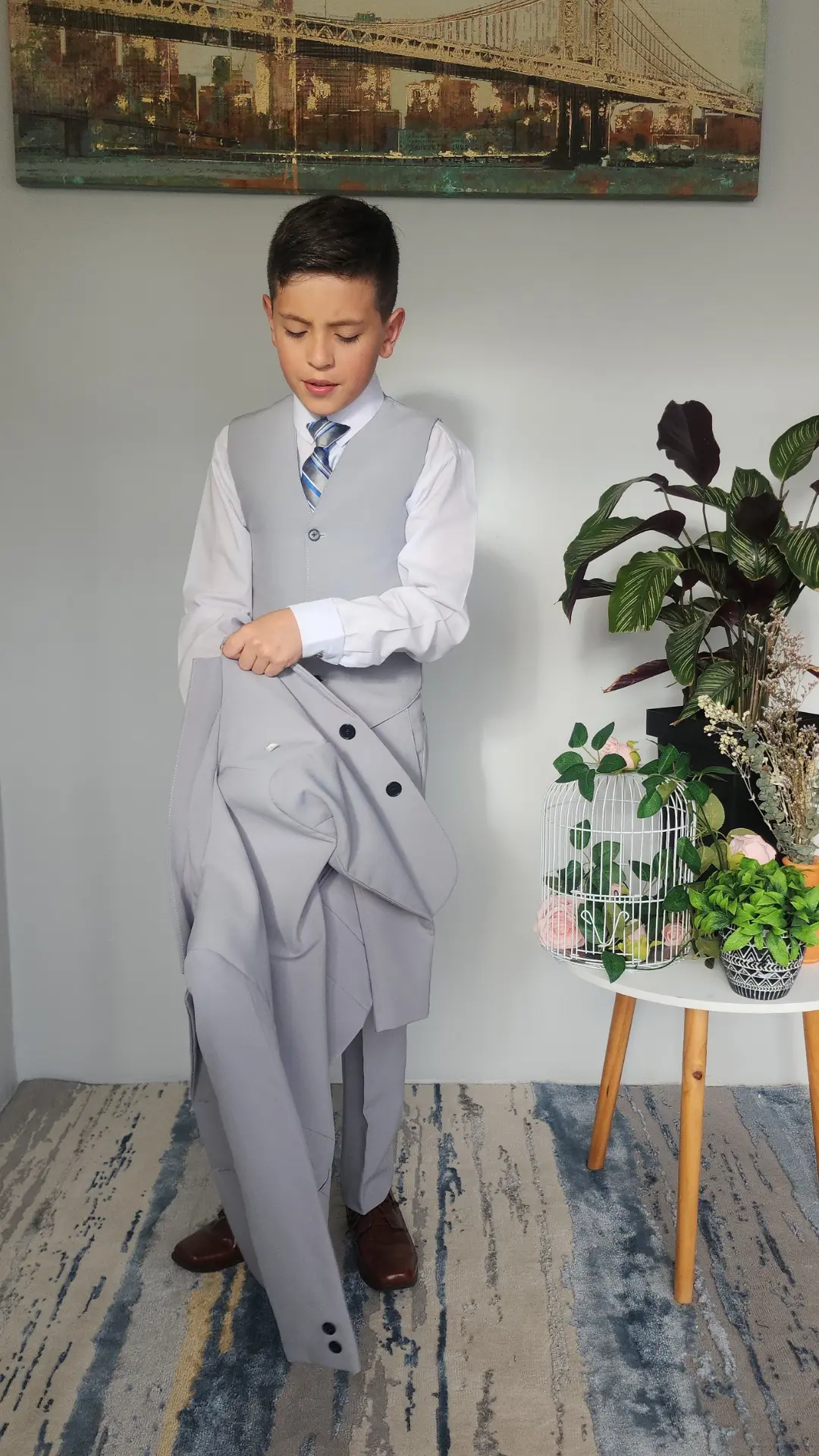 Traje de Niño Gris Claro