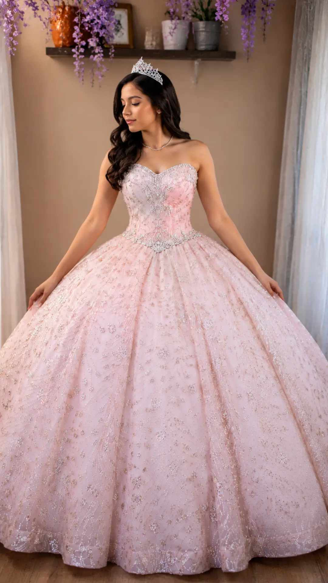 Vestido de Quinceañera Oro Rosa