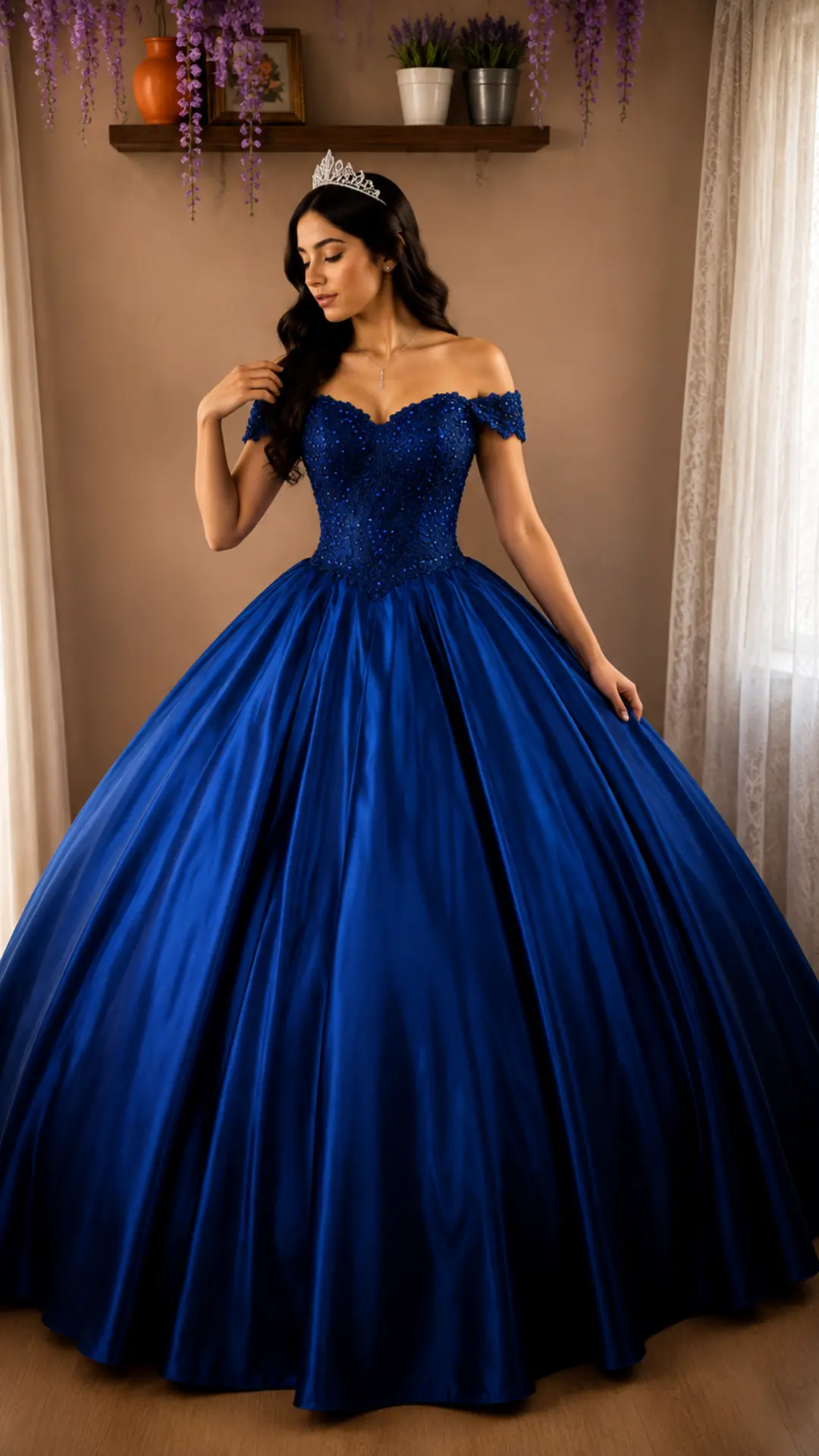 Vestido de Quinceañera Azul Noche Princesa