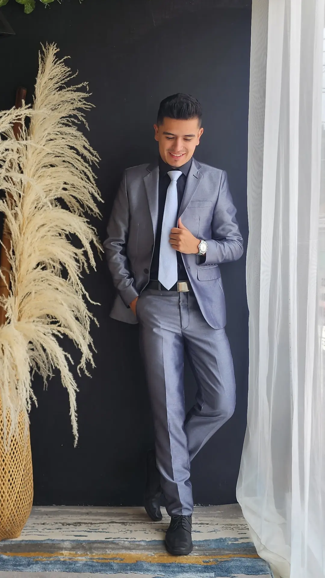 Traje de Caballero Gris Claro Slim