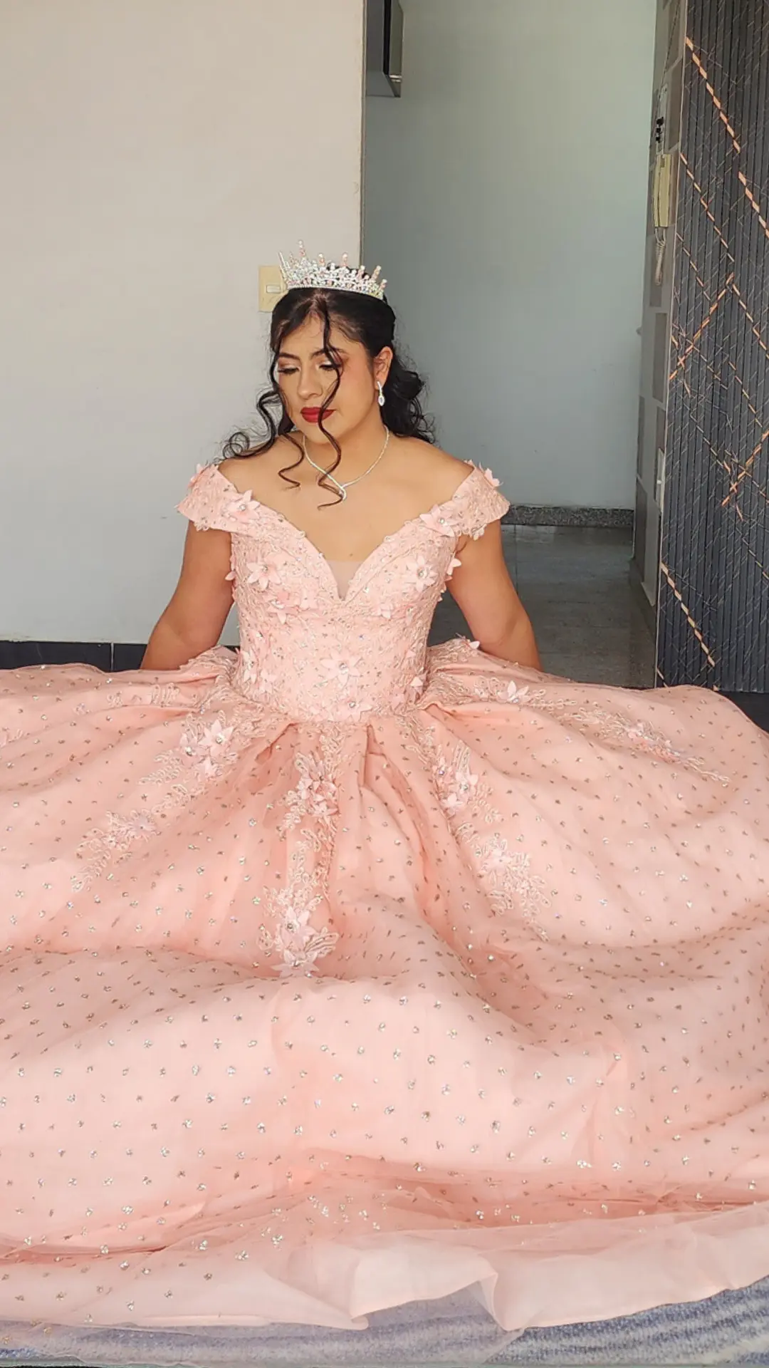 Vestido de Quinceañera Palo de Rosa Off Shoulder
