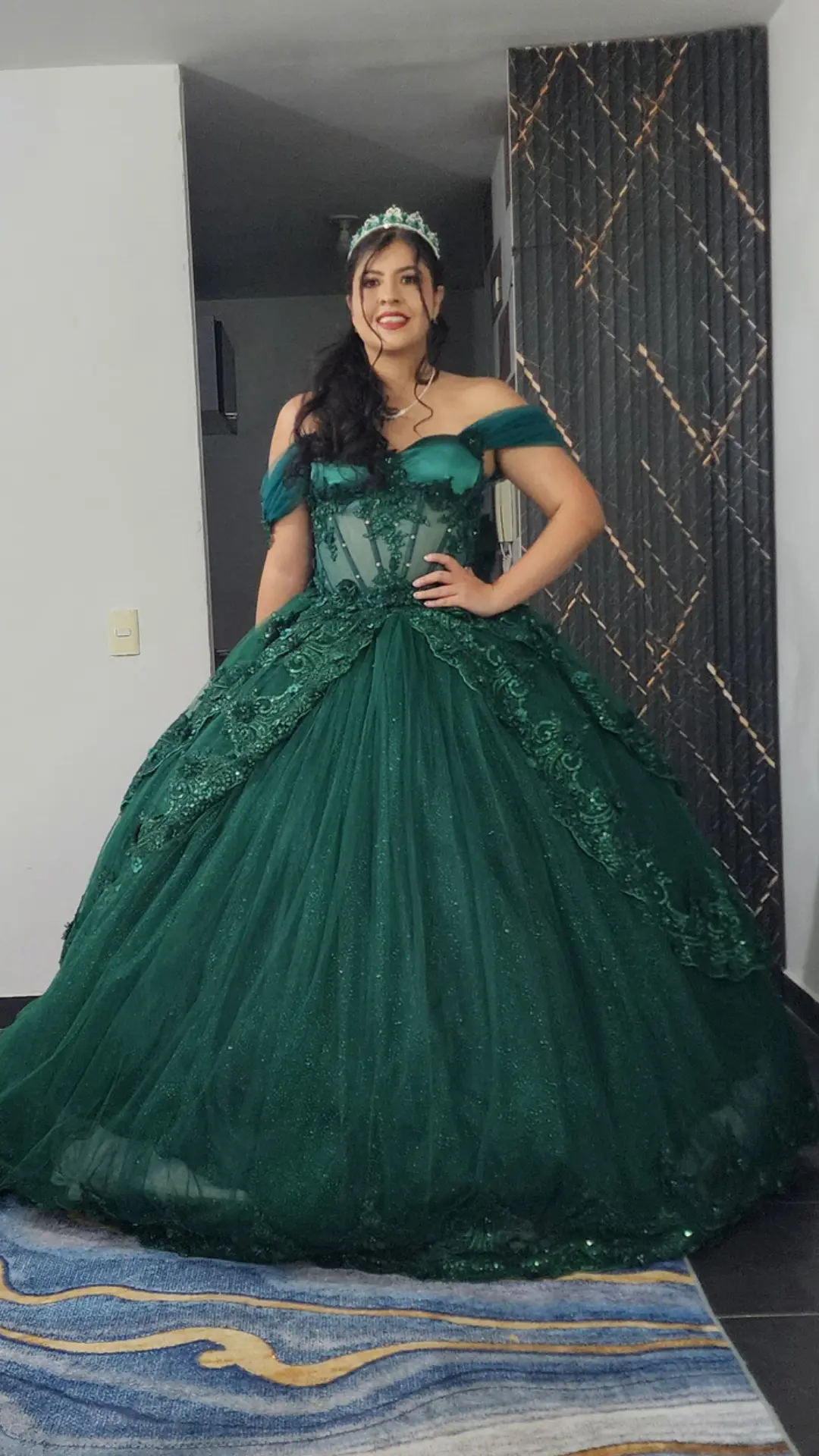 Vestido de Quinceañera Verde Esmeralda Princesa