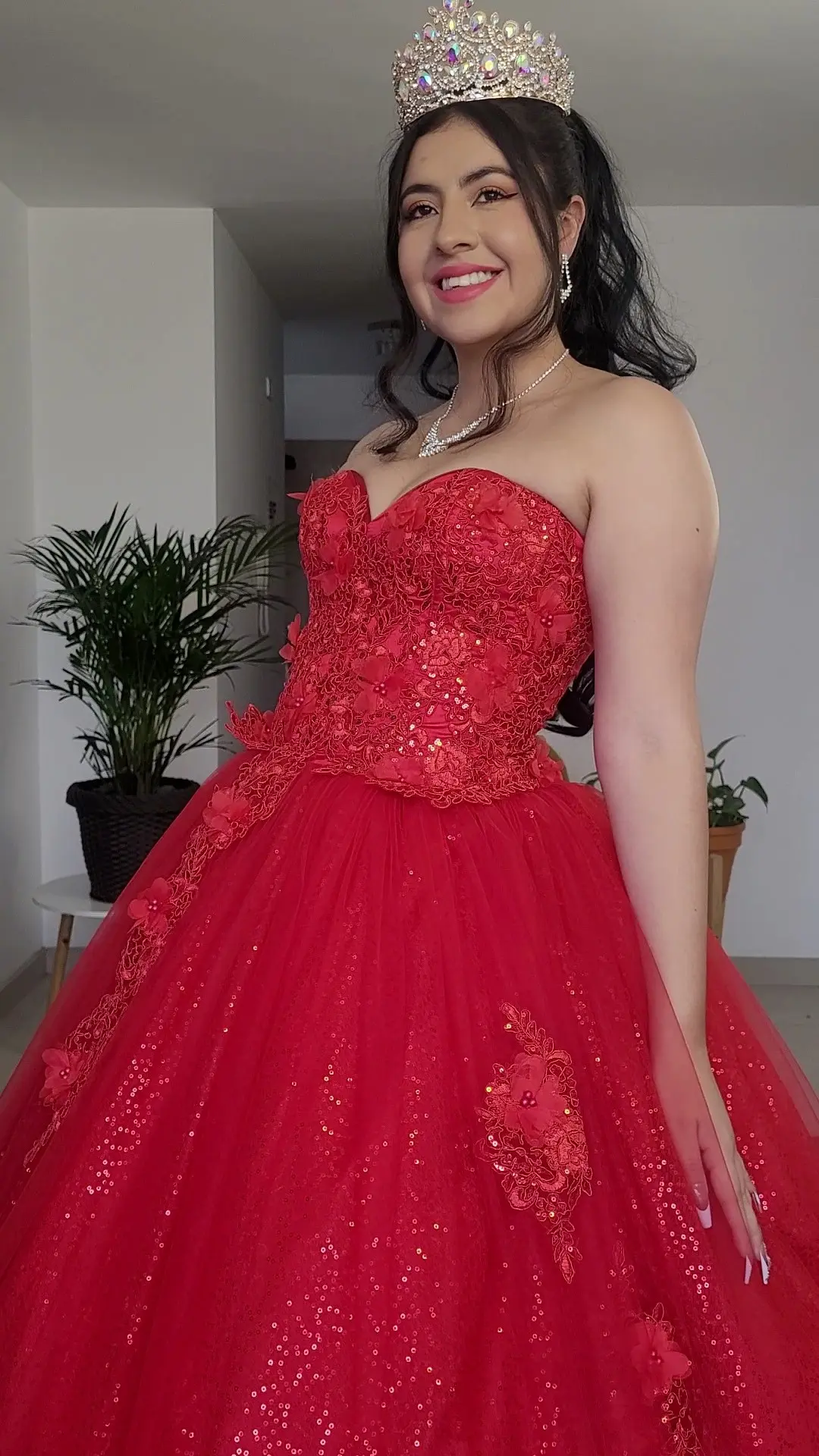 Vestido de Quinceañera Rojo con Corset